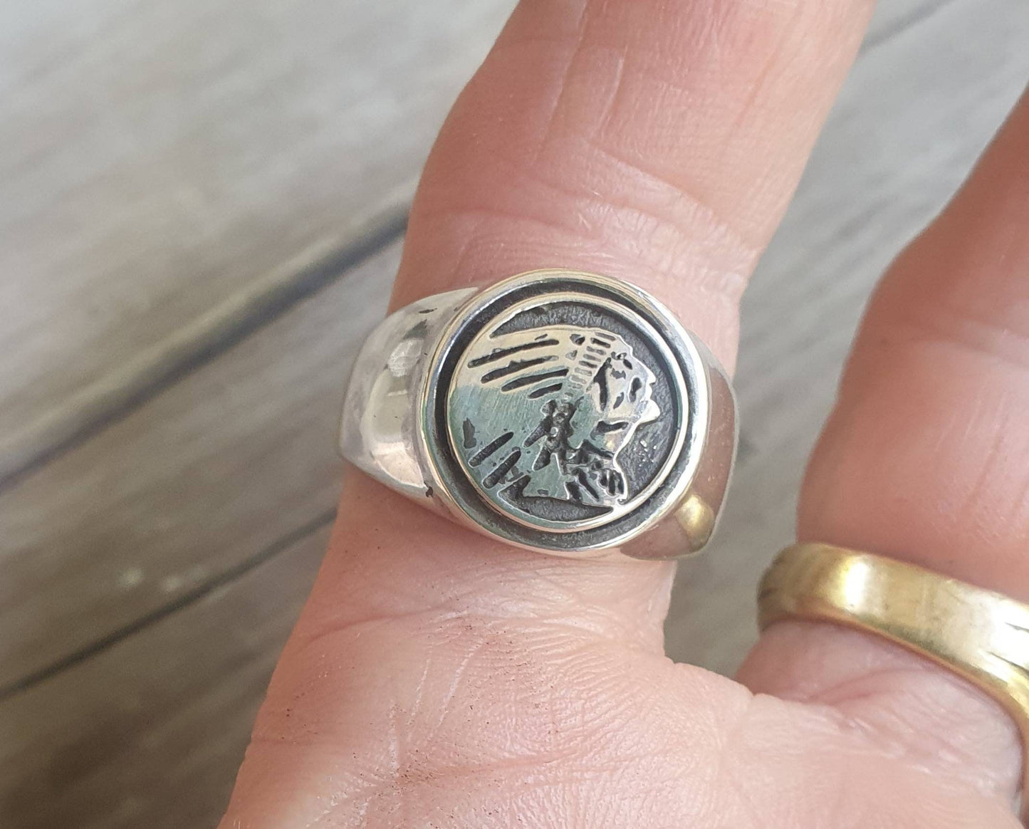 Indian ring,motorcycle,sterling silver, Indian head signet, wedding band,unisex,handmade,motorbike,biker