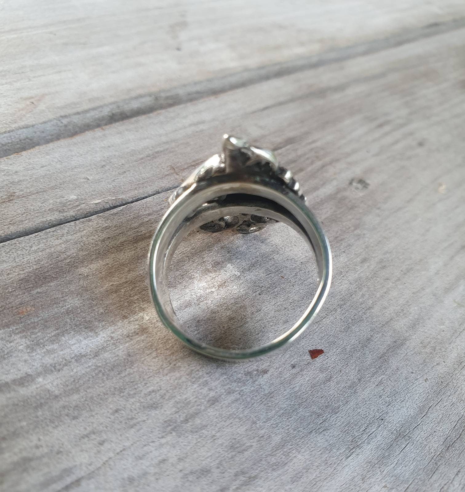 Unicorn ring,sterling silver,long ring,carousel,scrolly haired,mythical horse,fantasy,new age, boho,art nouveau,magic,woodland,fairy tale,