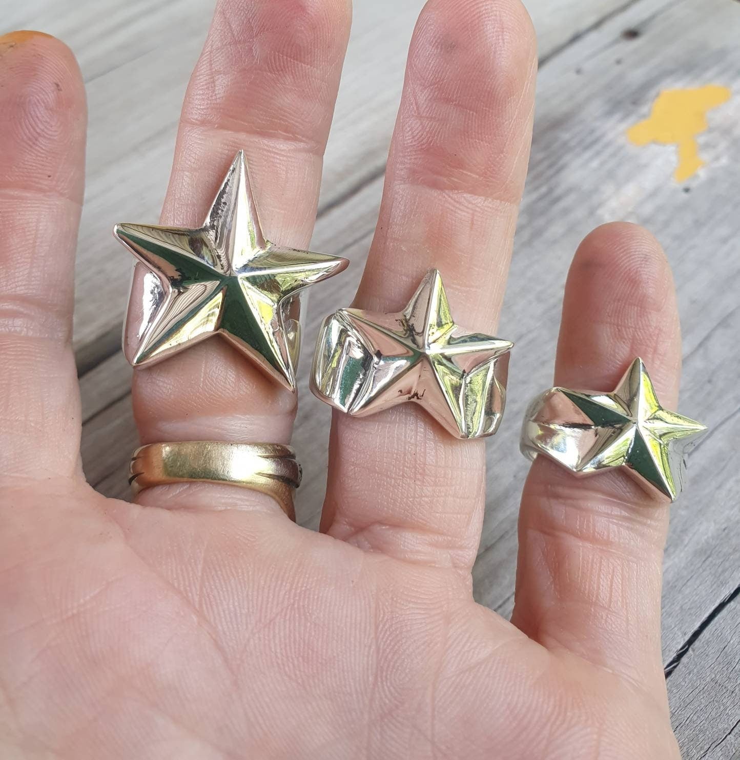 star ring,Sterling silver,solid flat star,astrology,small.5 pointed star,goddess,boho,chunky,new age,