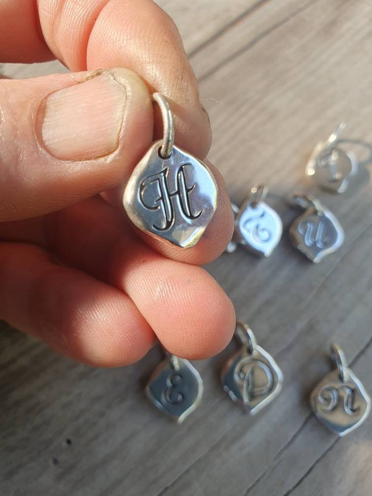 Letter pendant,charm,sterling silver,vintage,boho,goth,letter D,letter E,F,J,H,N,R,S,T,U,Y