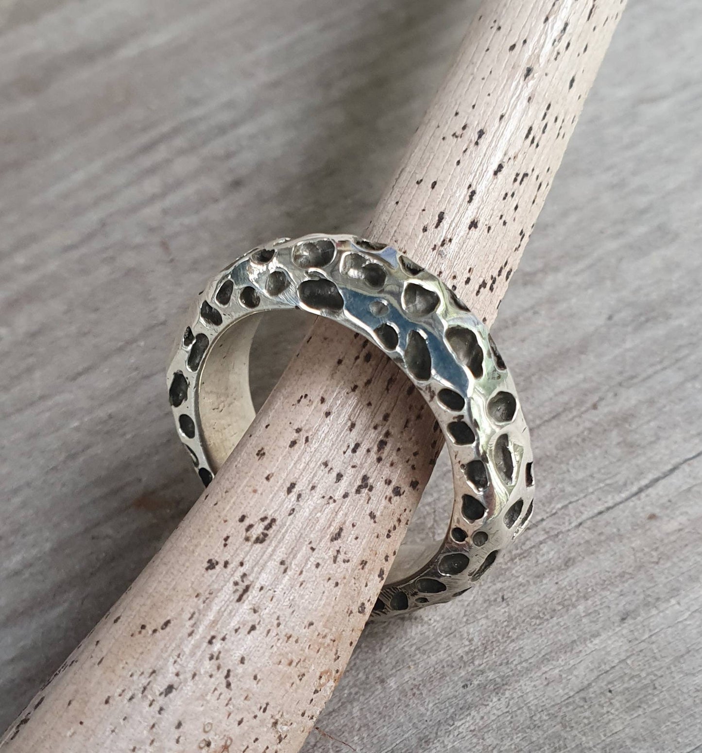 Hammered ring, rustic,Sterling silver,industrial,nugget,wedding band, unisex,men's fashion,handmade,steampunk,designer,