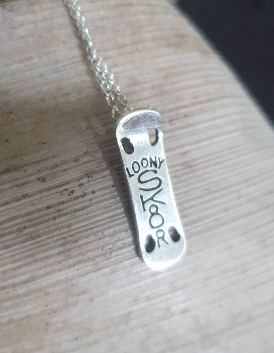 Skateboard  pendant,sterling silver,Skater,Skater boarder,