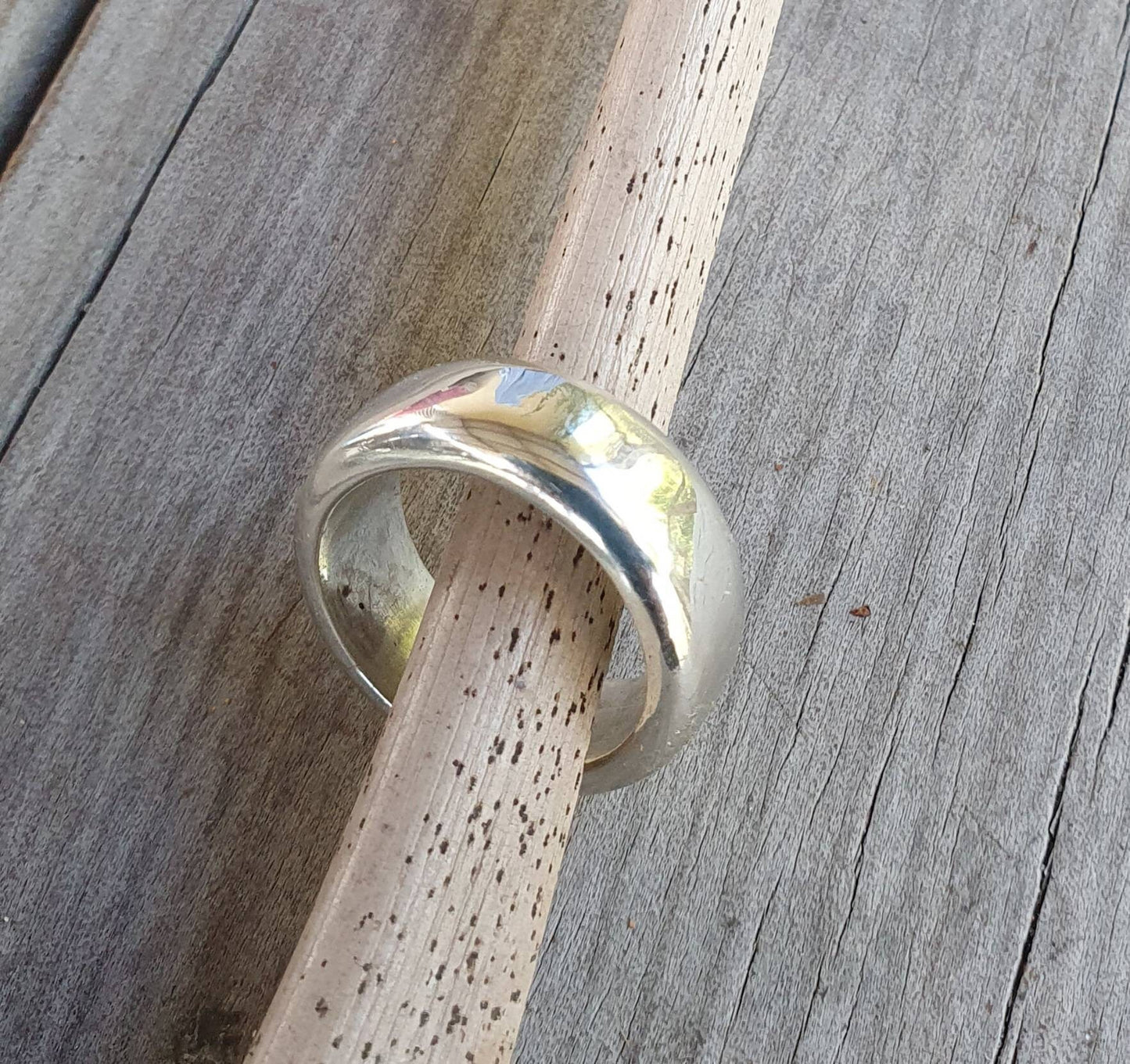 solid band,8m wide sterling silver,wedding ring,rounded band,half round ring,unisex,hand made,industrial,designer,