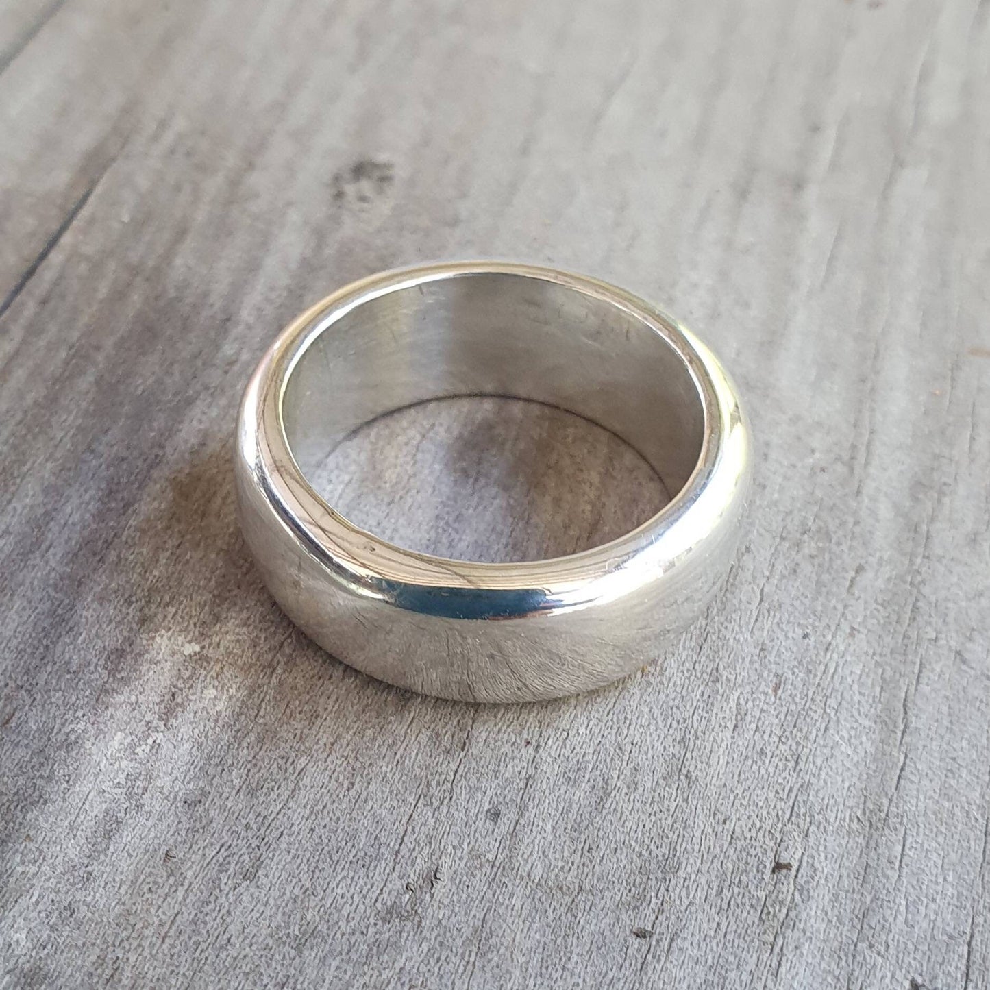 solid band,8m wide sterling silver,wedding ring,rounded band,half round ring,unisex,hand made,industrial,designer,