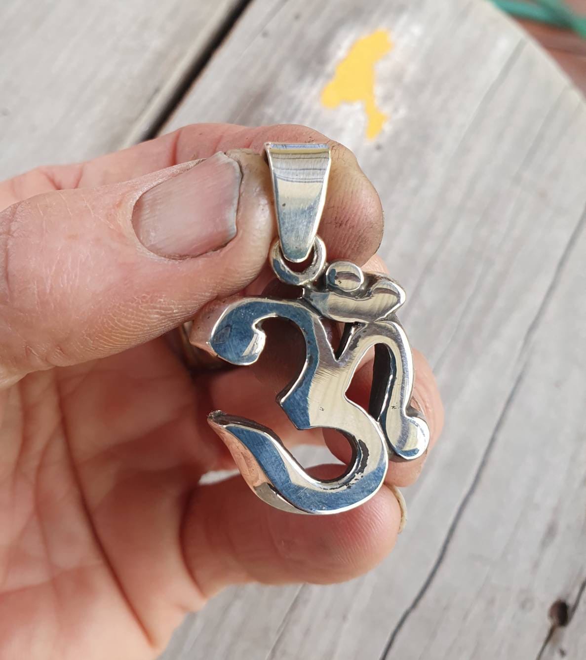 Large OM pendant,sterling silver,chunky, yoga, spiritual ,divine ,boho,new age jewellery,budda,Hindi,hippy,gypsy