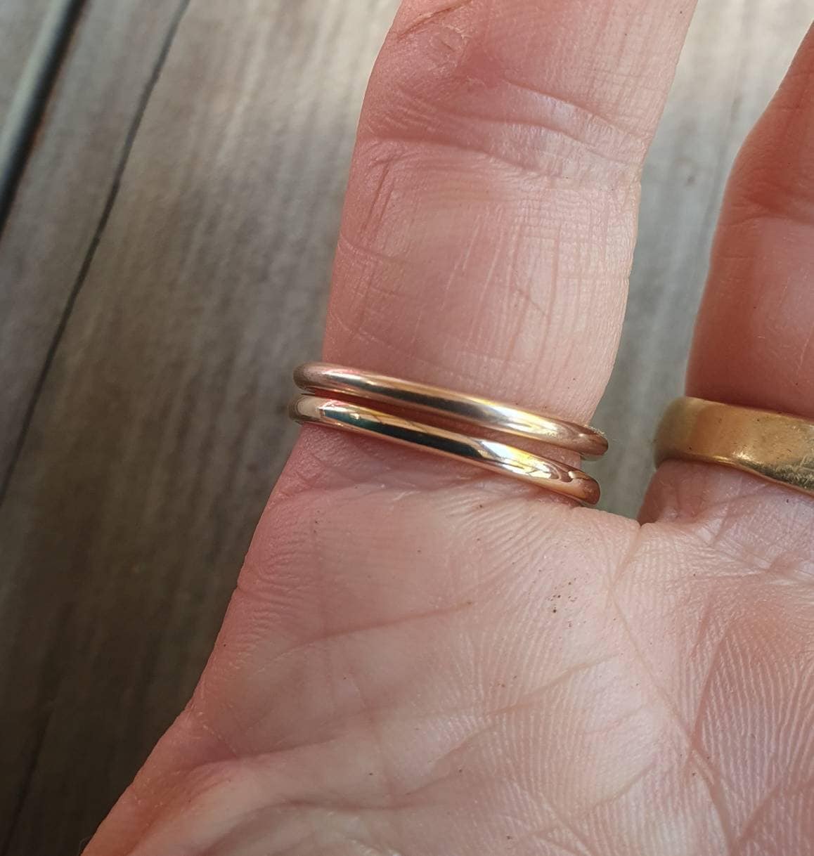 gold halo band,9k gold,2mm round,Stacker ring,solid gold not plated,thin plain gold band,fine and dainty,boho,pinkie ring