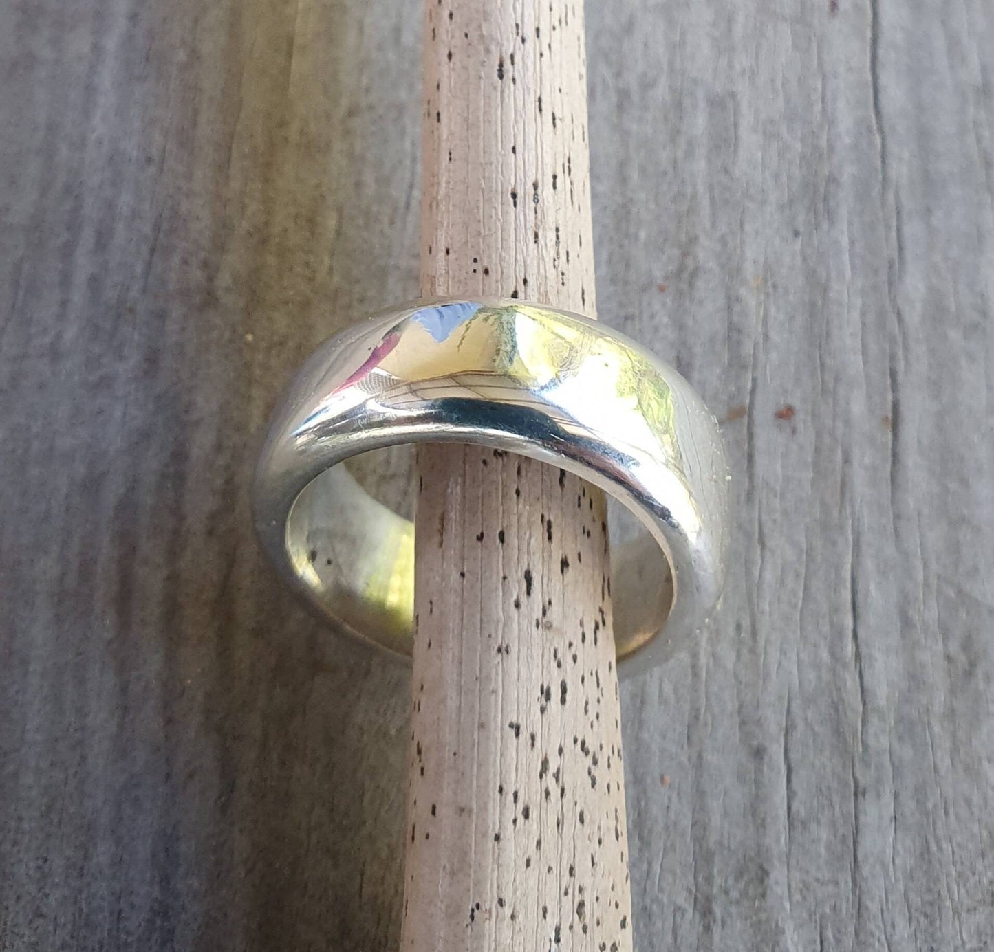 solid band,8m wide sterling silver,wedding ring,rounded band,half round ring,unisex,hand made,industrial,designer,