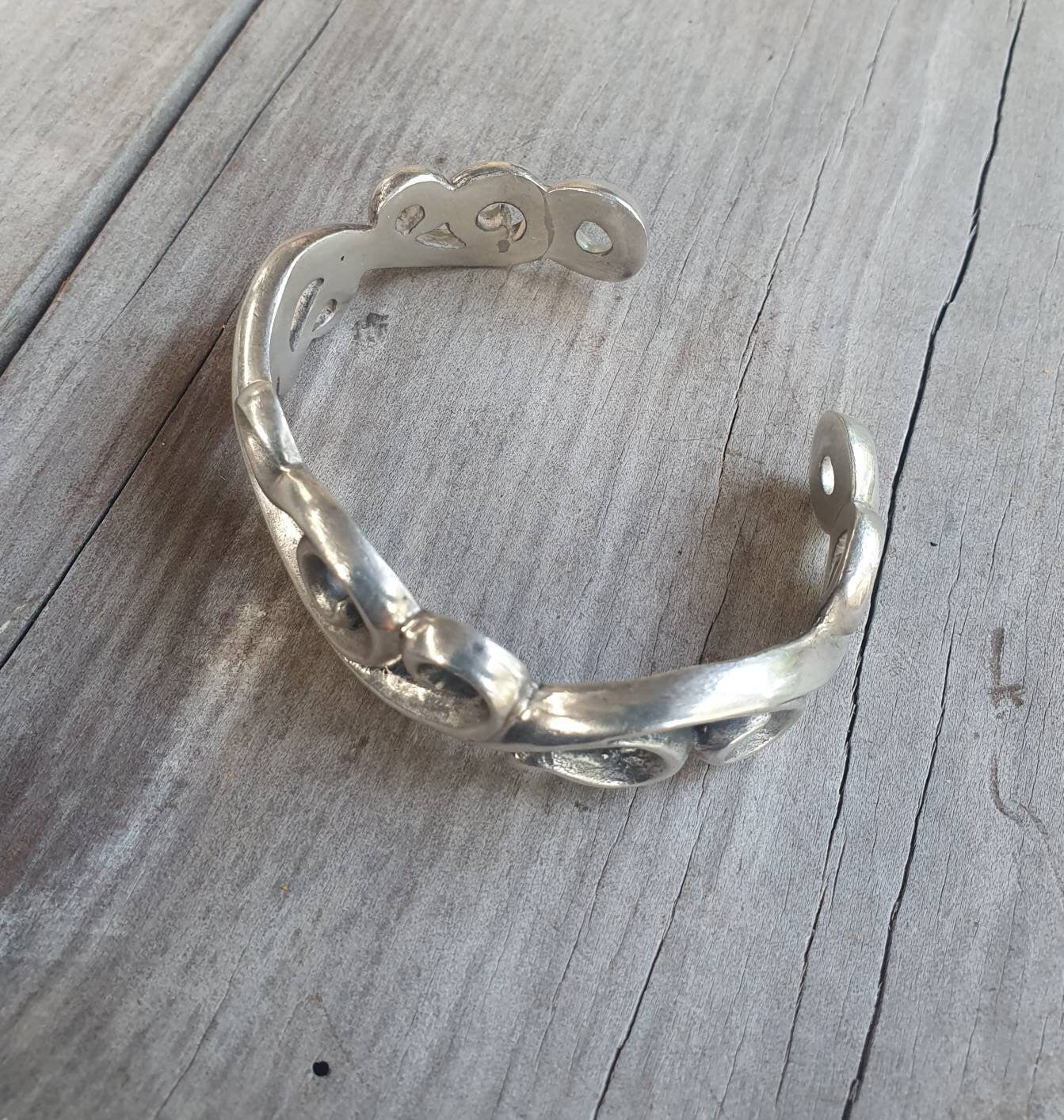 Silver cuff bracelet, solid sterling silver,chunky swirl bangle,tribal twist,unisex,boho,handmade,adjustable bangle,