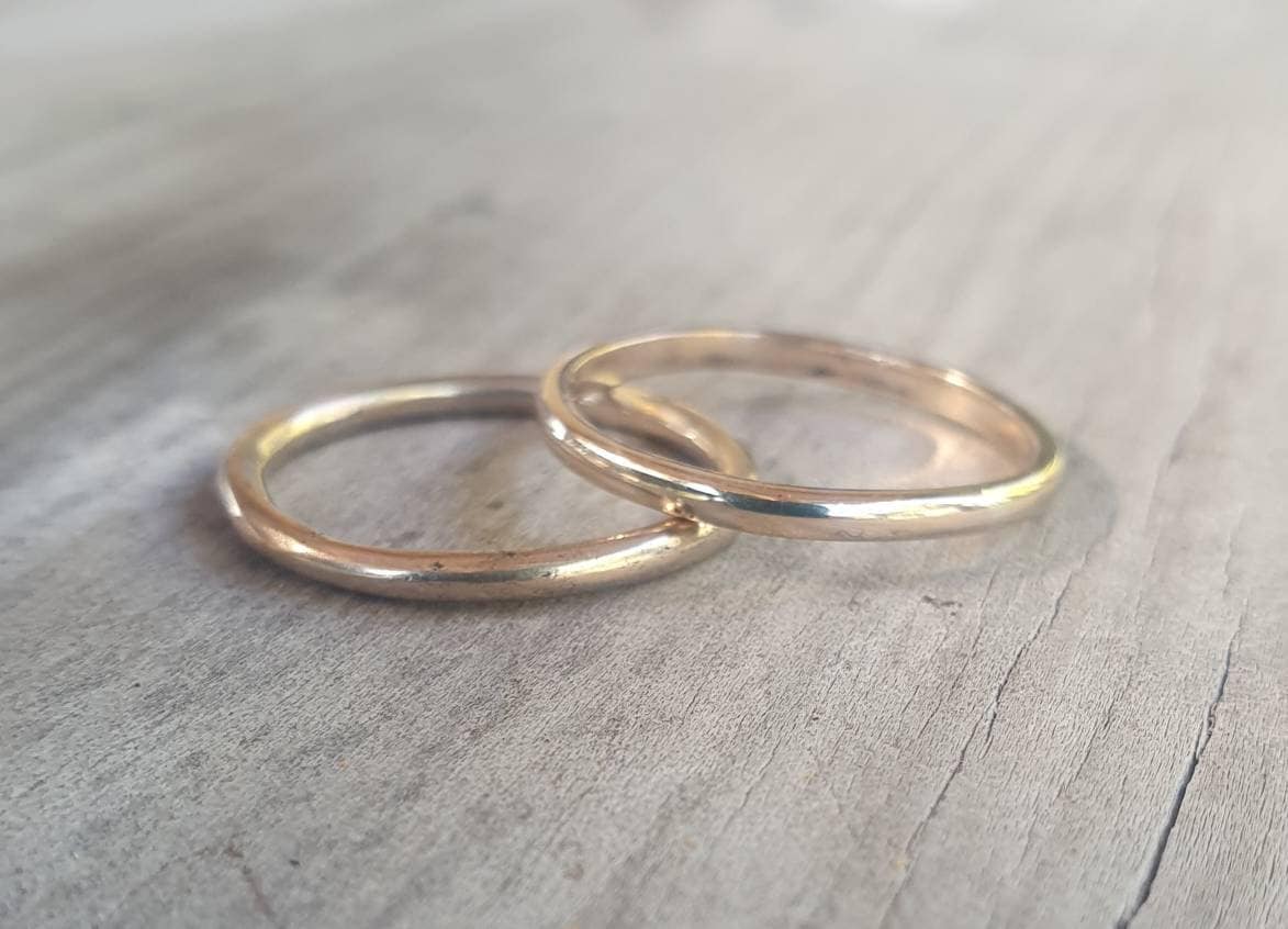 gold halo band,9k gold,2mm round,Stacker ring,solid gold not plated,thin plain gold band,fine and dainty,boho,pinkie ring