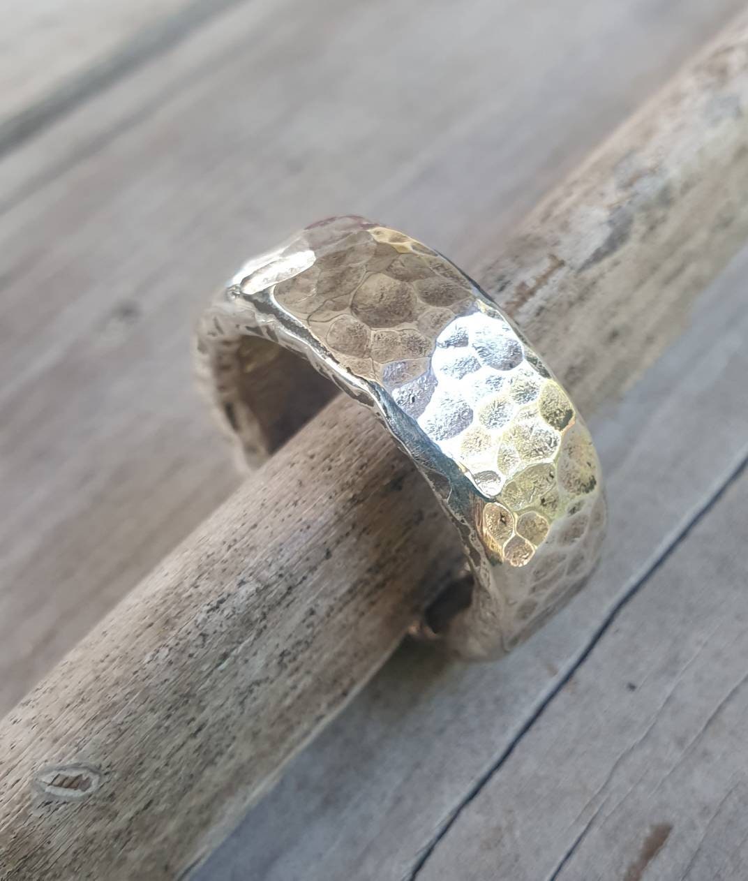 Wide mens ring,sterling silver,34gms,very  heavy rustic ring,10mm wide chunky hammered thick band,steampunk, chunky wedding ring, dress ring