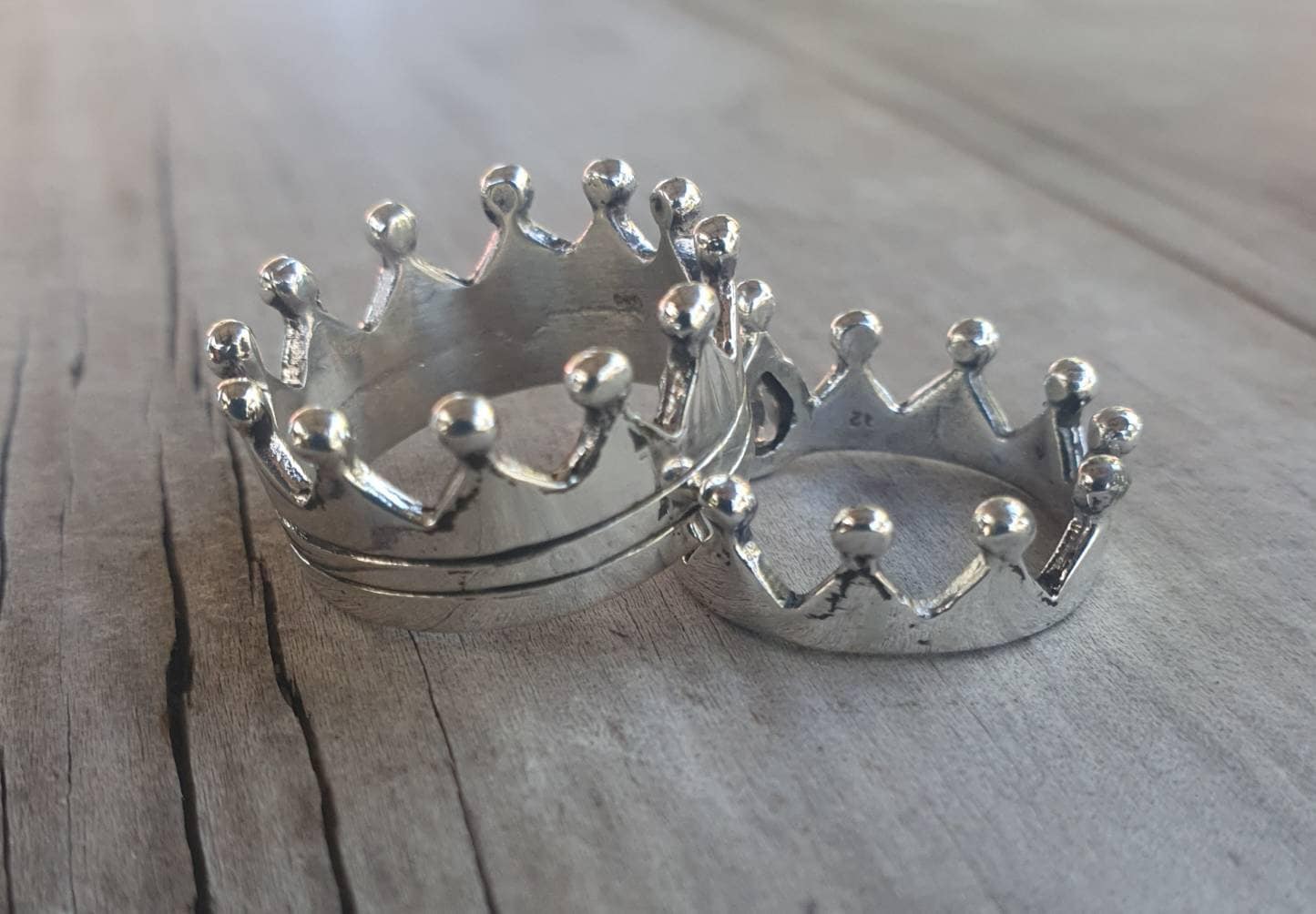 crown ring,solid sterling.11mm wide ,rockabilly,boho style,