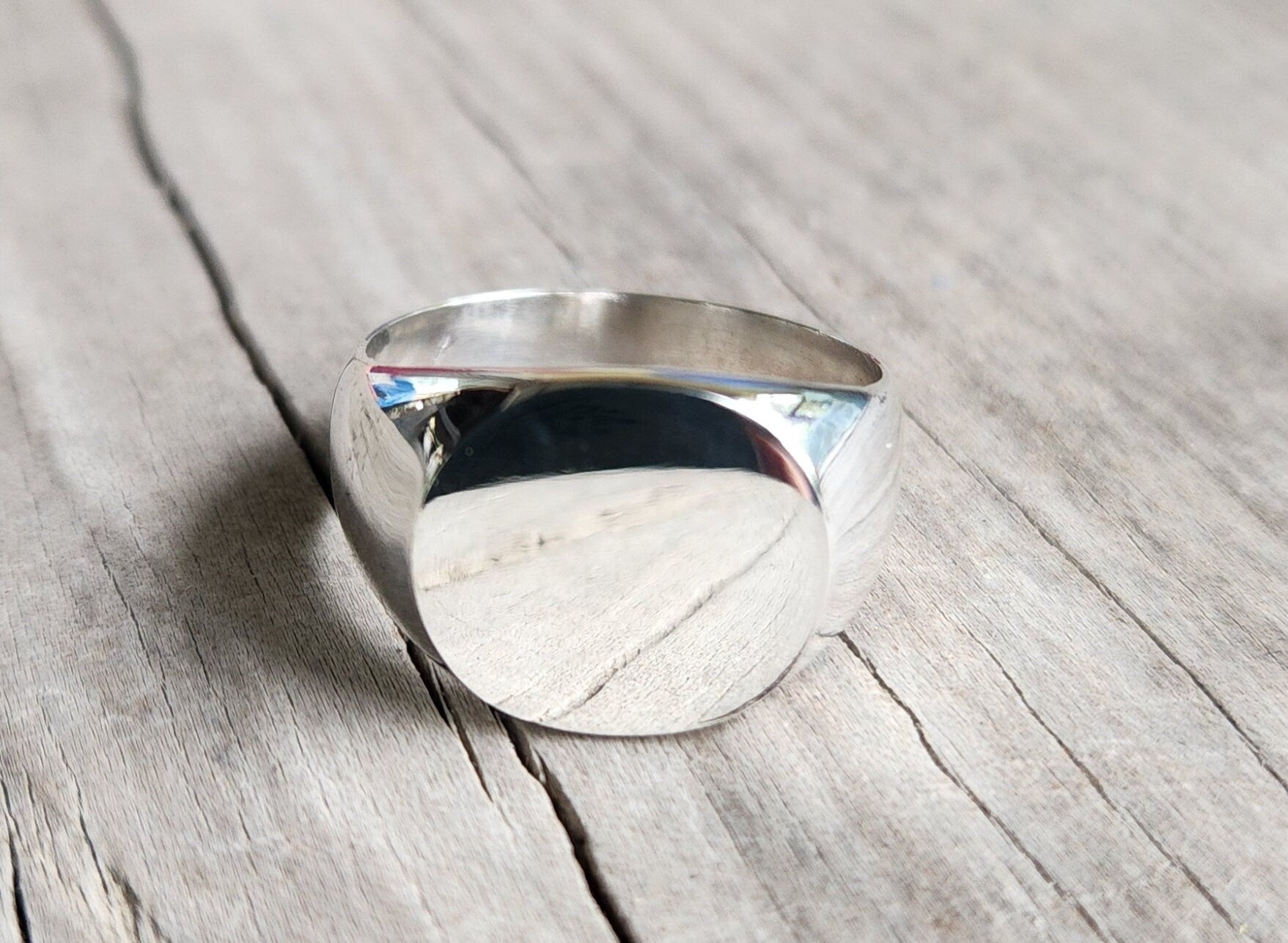 Small signet ring,solid sterling silver,pinkie ring, plain signet,fine,lightweight round top silver ring