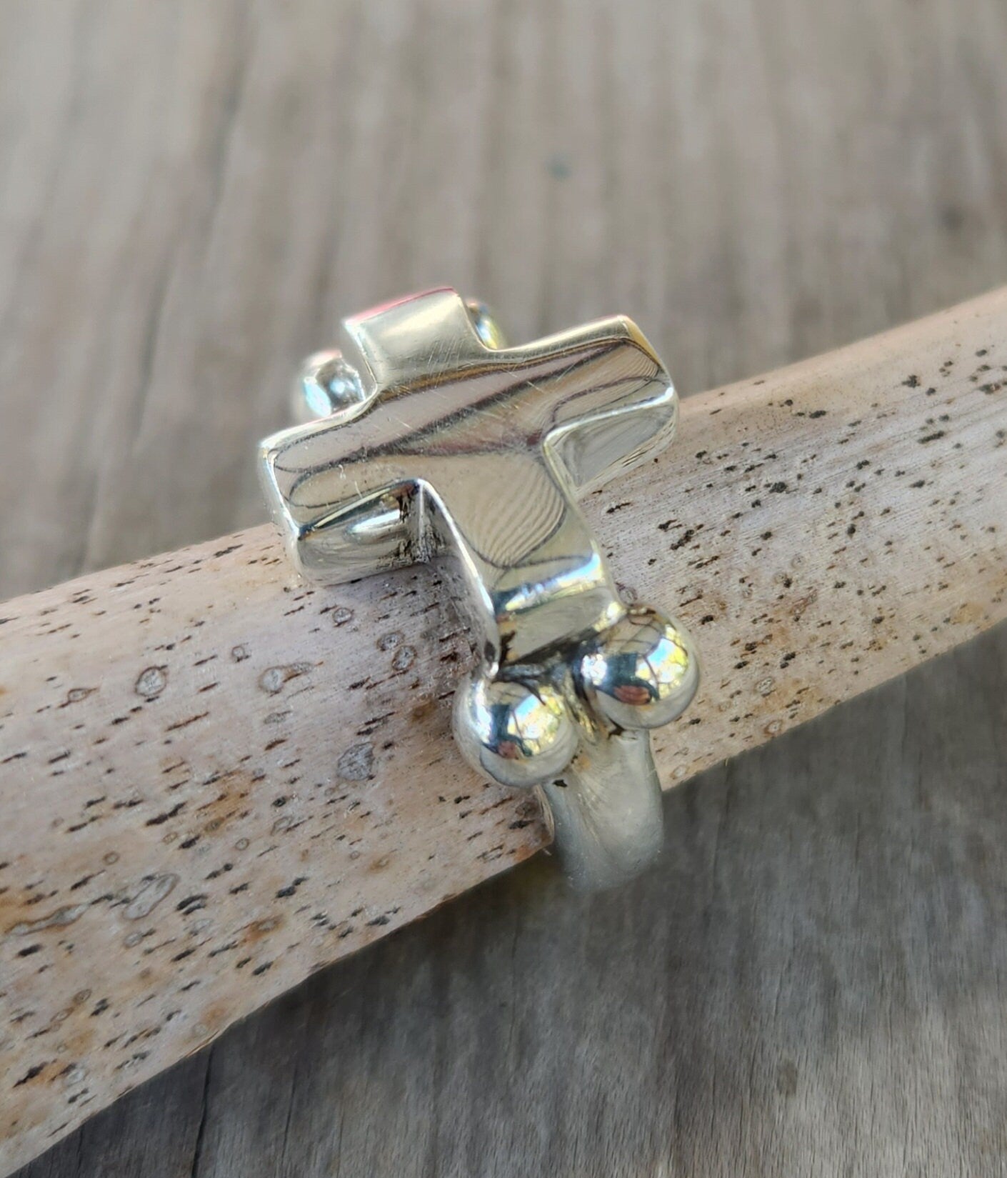 cross ring,chunky tribal,solid sterling silver,handmade,modern medievil,wedding ring,steampunk,