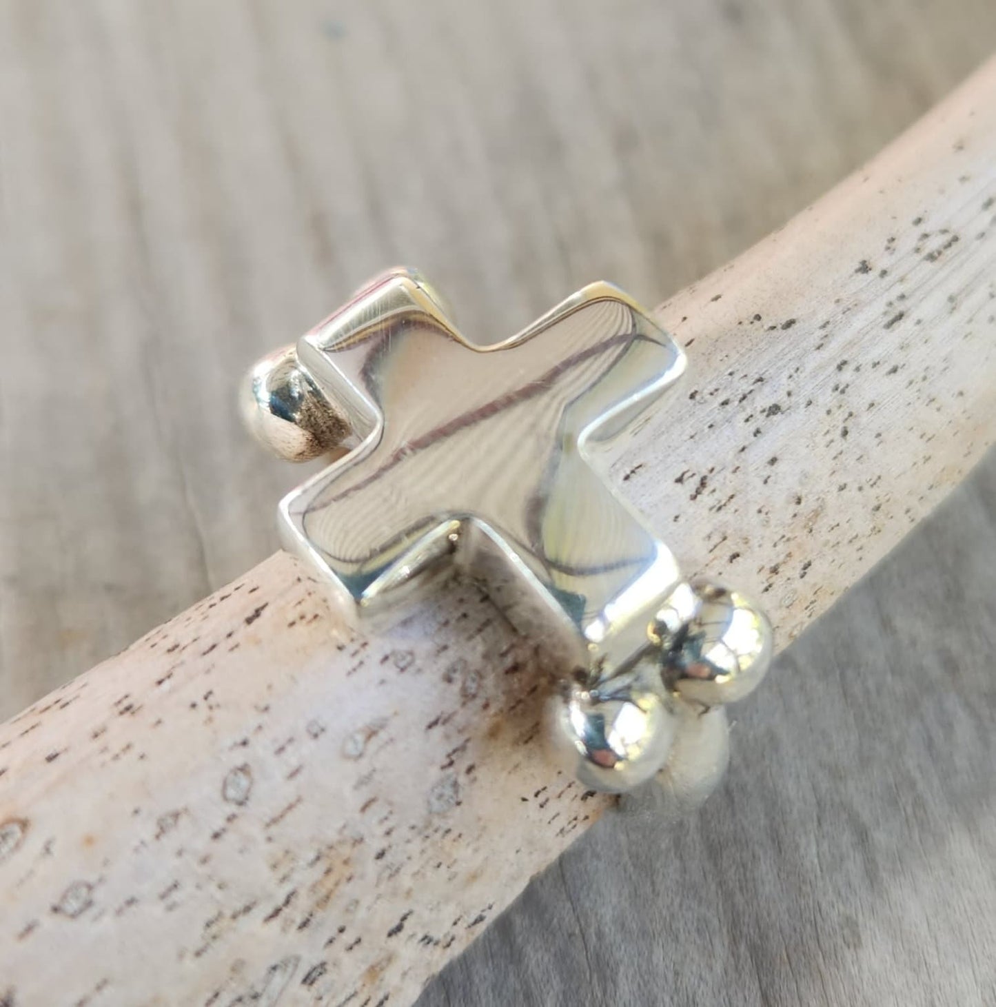 cross ring,chunky tribal,solid sterling silver,handmade,modern medievil,wedding ring,steampunk,