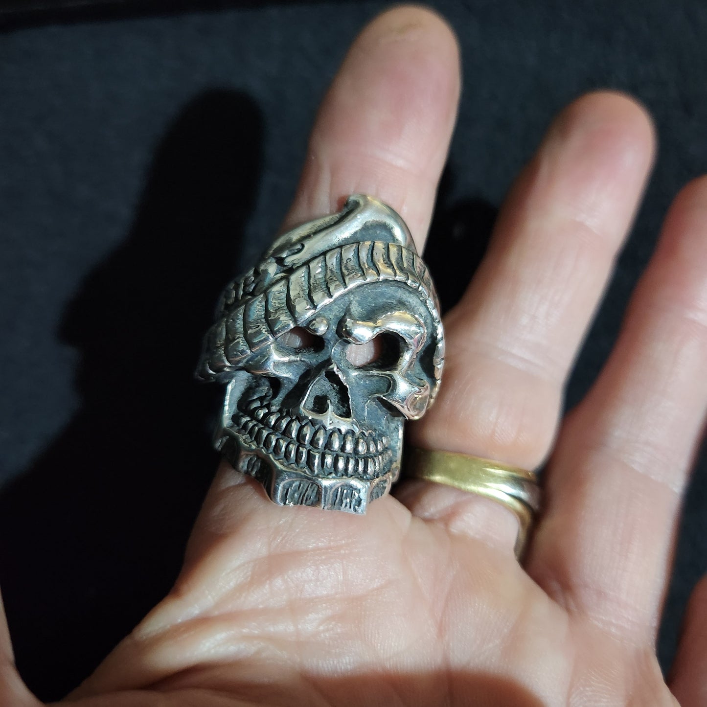 Large Skull ring,sterling silver,bandit,bandido,steampunk,gothic,punk,biker,handmade,hipster,pirate,medievil,mens fashion,