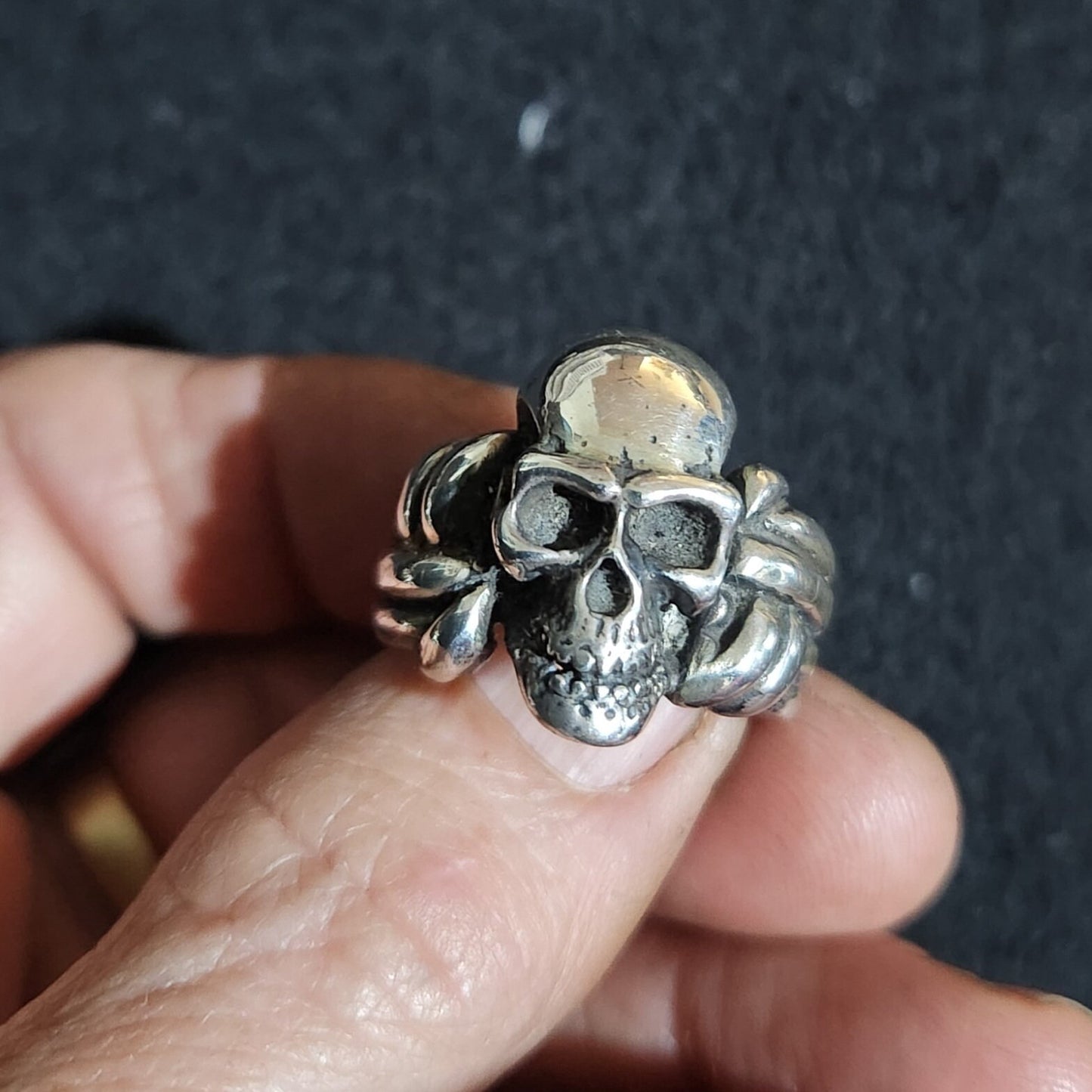 skull sterling silver ring, handmade,steampunk,pirate gothic punk pirate