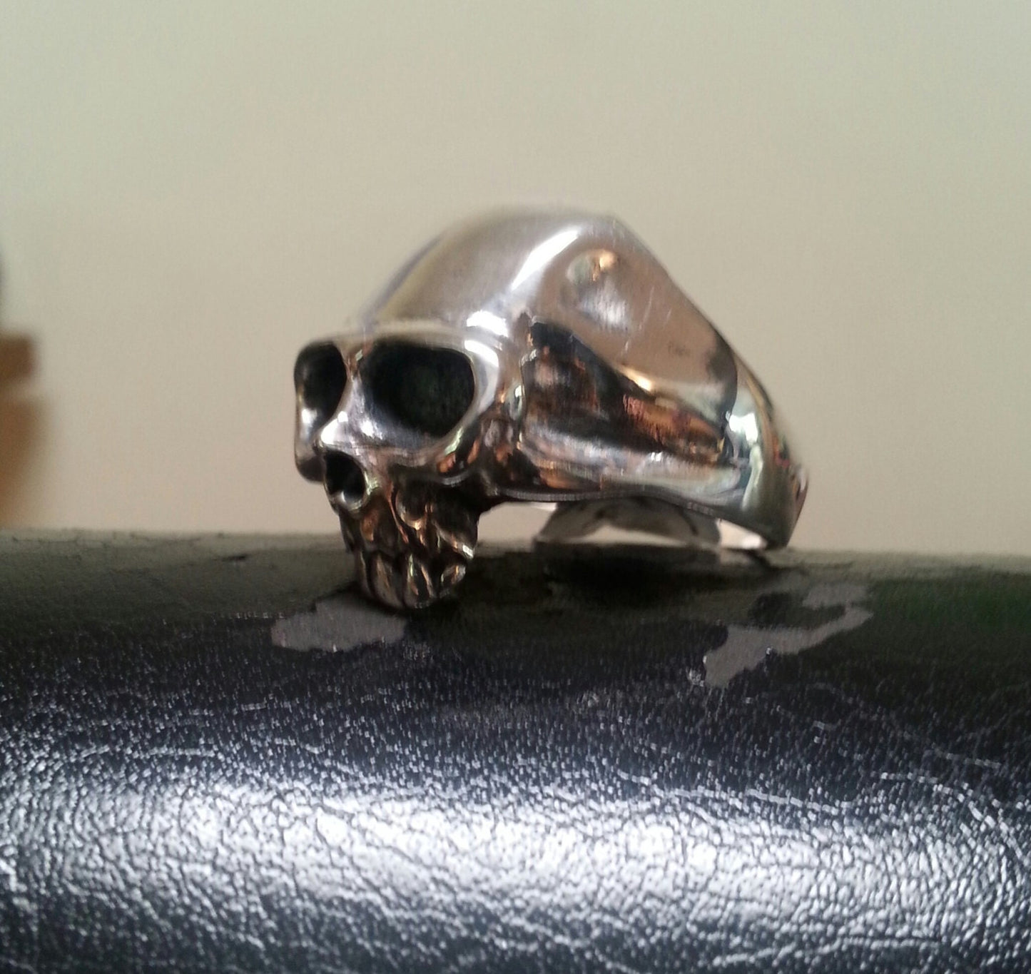 skull  sterling silver ring steampunk pirate gothic punk pirate