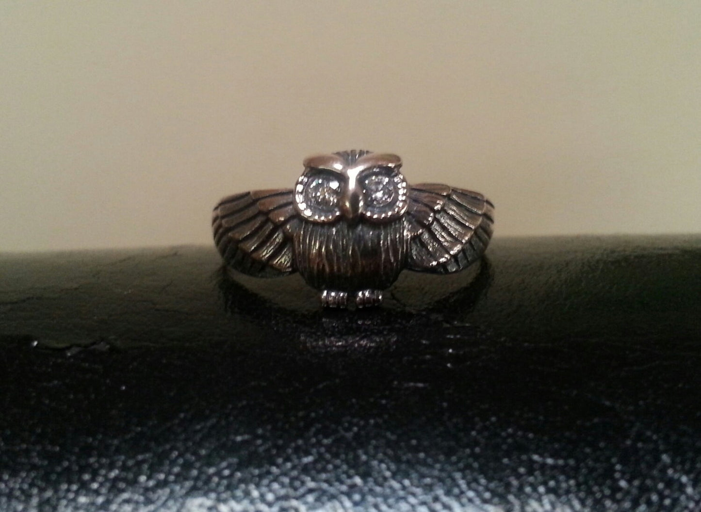 PINKIE ring,owl ring,sterling silver,bird,Swarovski crystal,boho,gypsy,woodland,goddess,women's fashion,