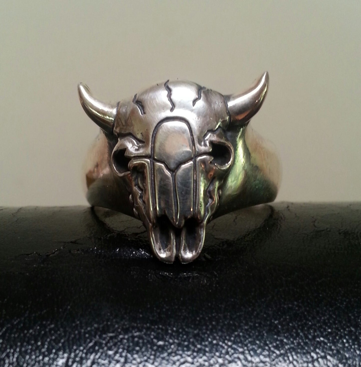 Buffalo skull ring,Sterling silver, bull skull, horn,tribal, indian, cowboy, country, western,hipster style,rockabilly,mens fashion,handmade