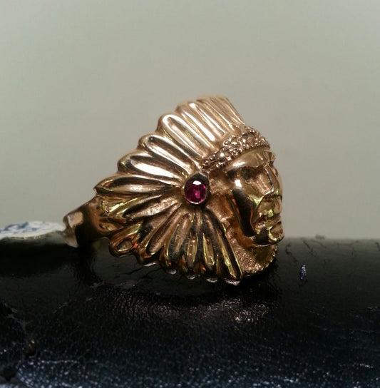 gold indian ring, chief ring, tribal,Indian ring,