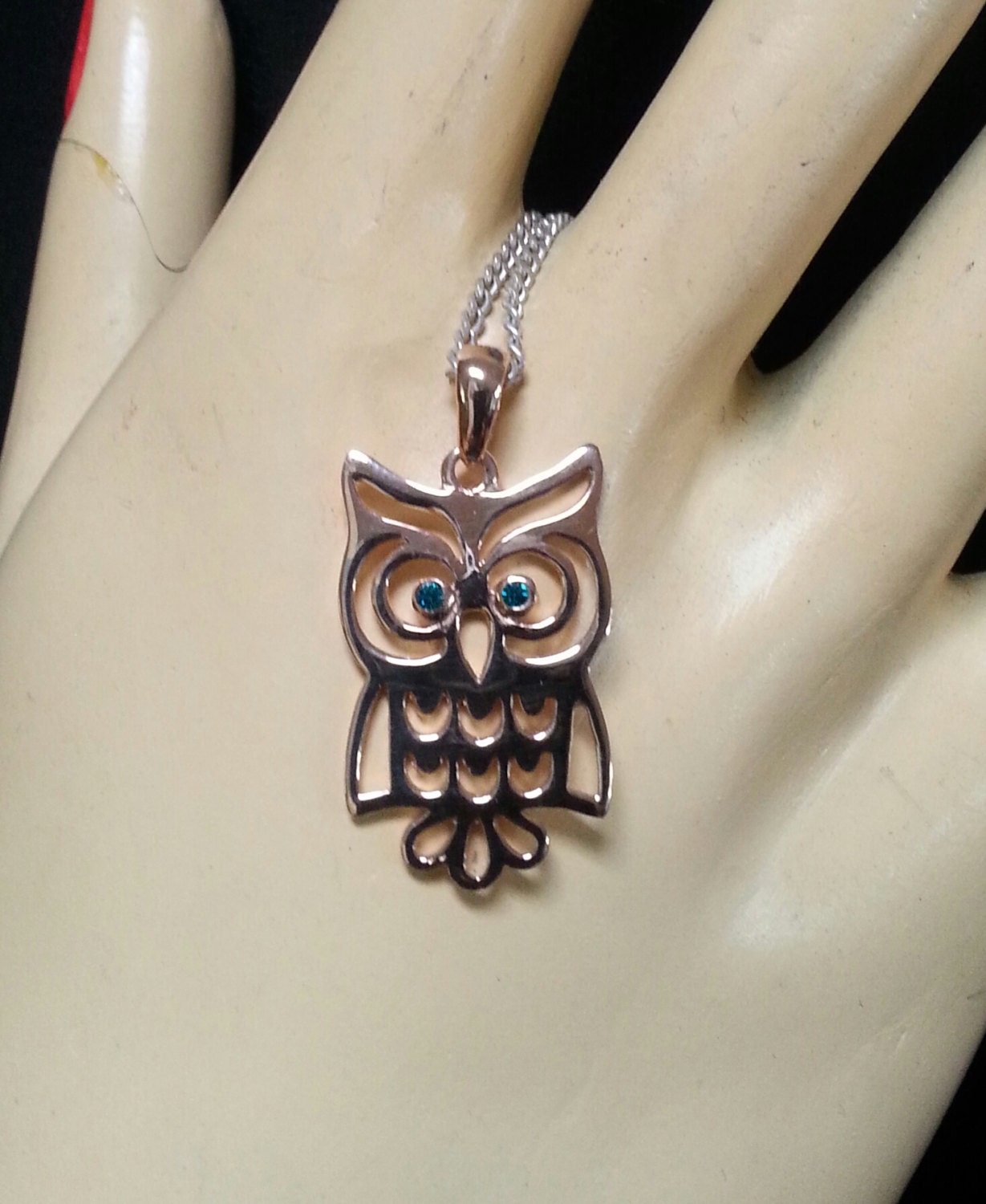 MADE TO ORDER, rose gold owl,,owl pendant,gold owl, bird,boho,gypsy,goddess,gypsy,new age,crystal necklace,cz,owl necklace