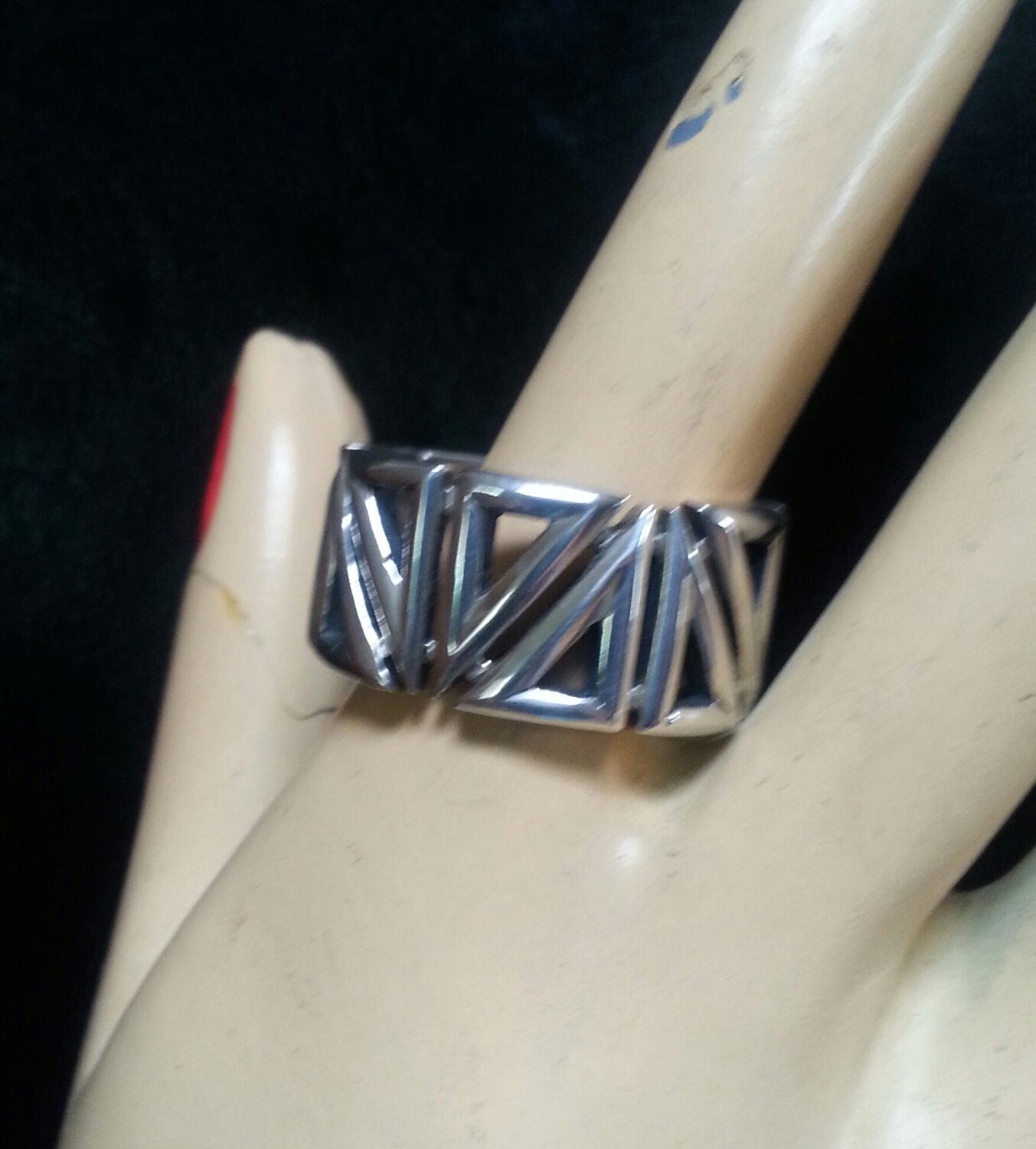 Wide mens ring, heavy,chunky,sterling silver,industrial,handmade,wedding band,dress ring, geometric, aztec,hipster,wide band,