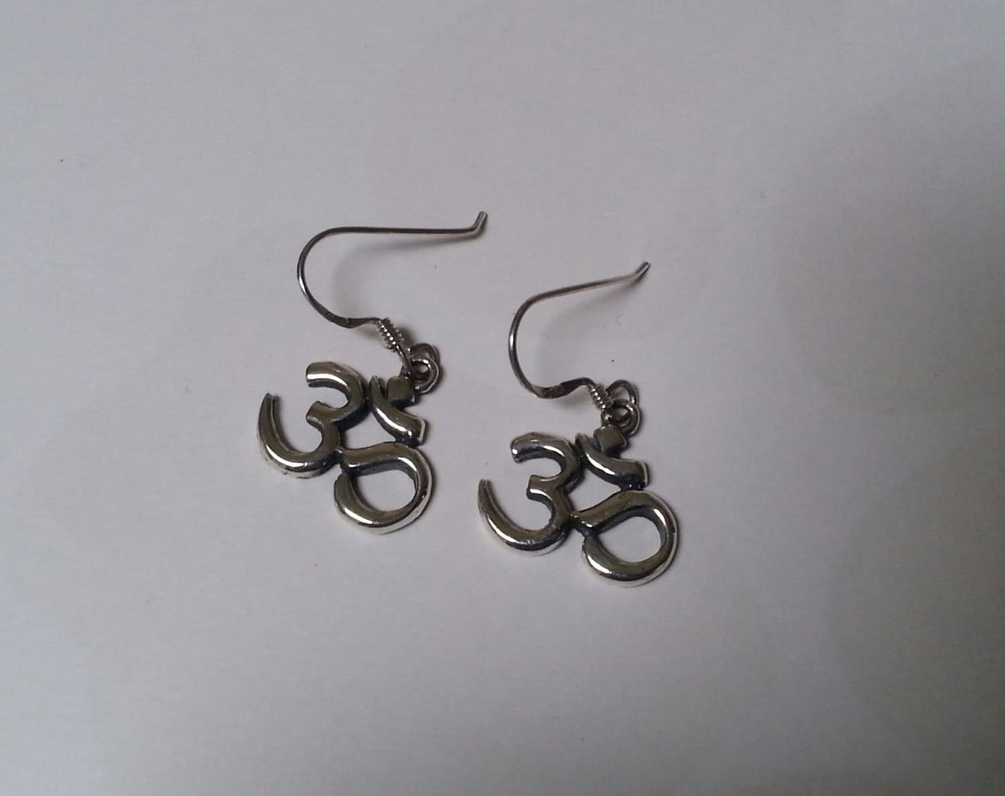 OM STERLING SILVER earrings,yoga,Buddha,peace,meditation