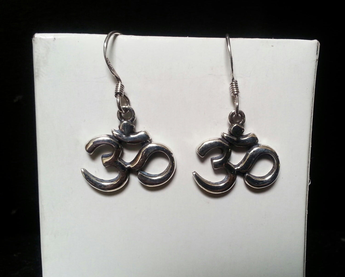 OM STERLING SILVER earrings,yoga,Buddha,peace,meditation