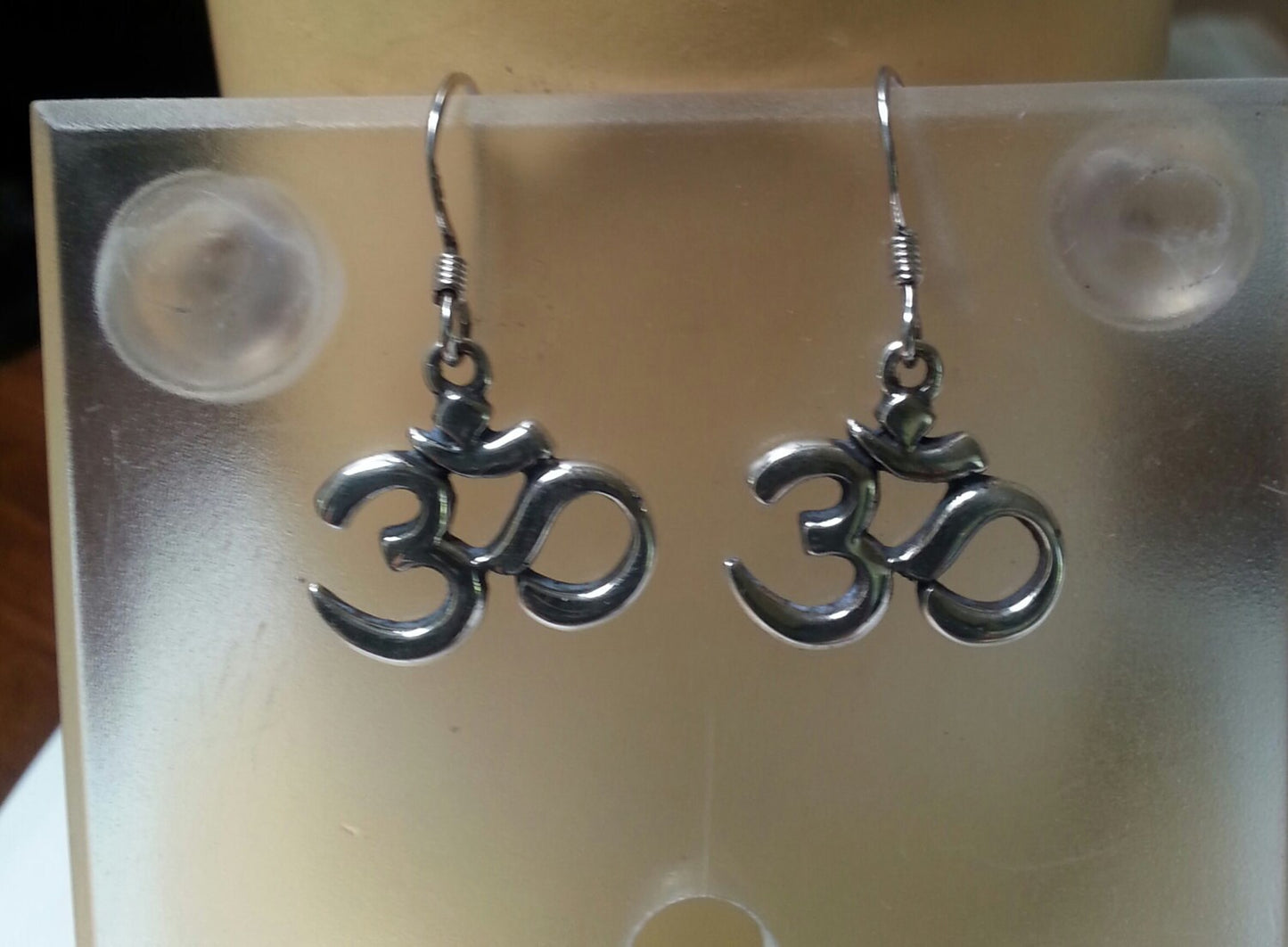 OM STERLING SILVER earrings,yoga,Buddha,peace,meditation