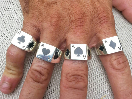 Ace of spades ring,gambling, cards ring,sterling silver,casino,vegas wedding ring,black jack,poker,signet ring,boho,rockabilly ring,biker