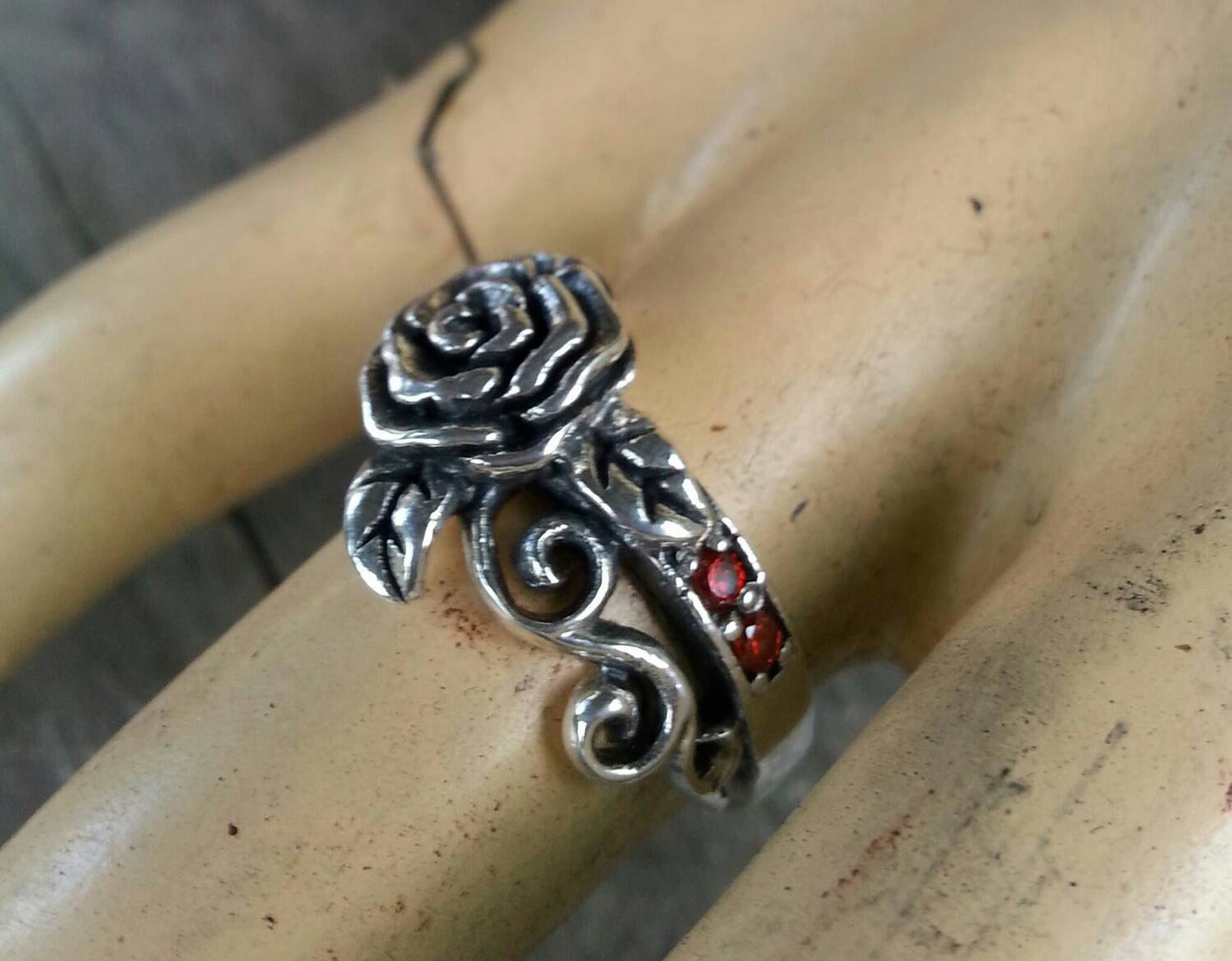 rose ring,garnet ring,vine ring,flower,boho, steampunk,gothic,art nouveau ,victorian,vintage,handmade,gypsy,goddess,stone ring,women fashion