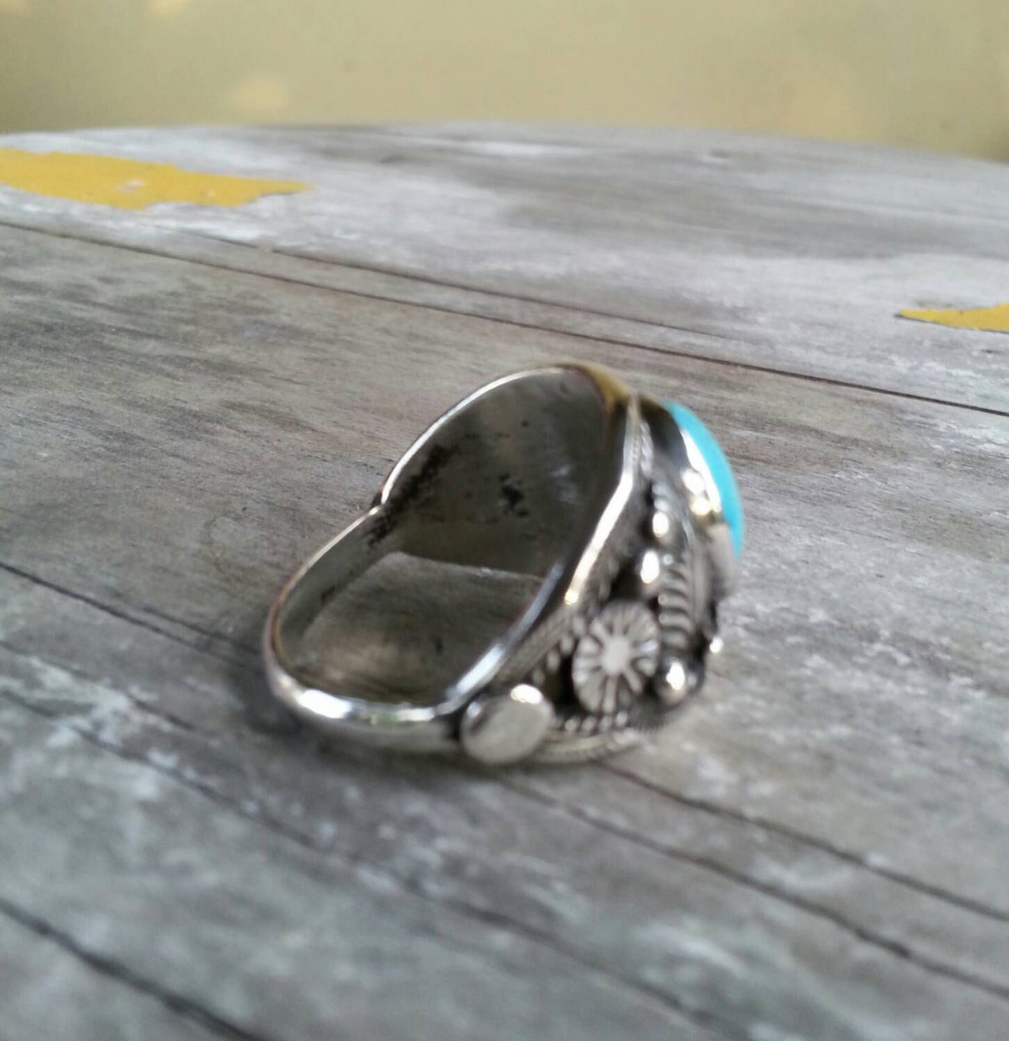 Onyx ring,sterling silver,unisex,Navajo Indian style,wedding ring,flat ring,new age,black stone ring,crystal,boho,tribal,leaf design,handmad