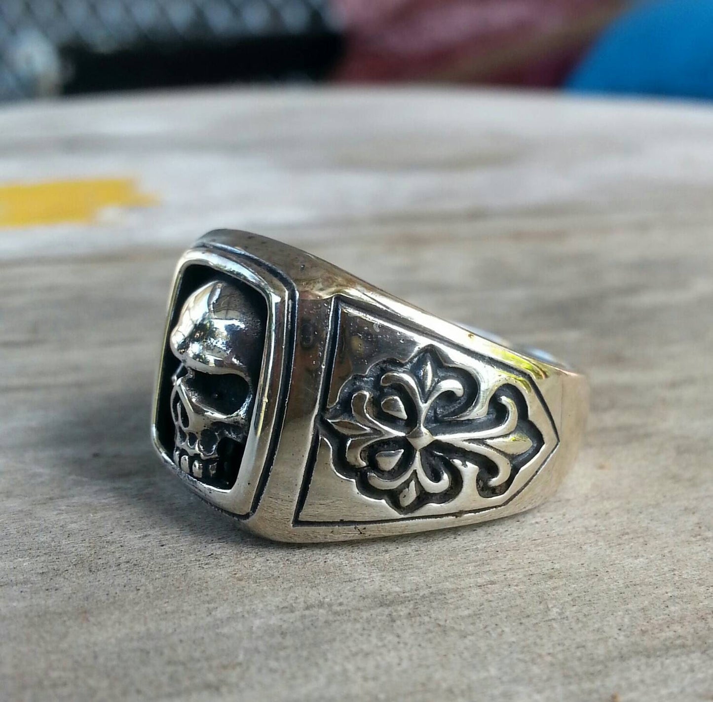 Skull signet ring,sterling silver, cross,celtic cross,sqyare top signet, steampunk,gothic,punk, pirate,hipster ring,mens fashion, handmade