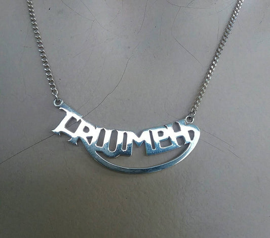 Triumph necklace,sterling silver,biker, pendant,motorbike,handmade,hipster,boho shic,gothic,women's fashion