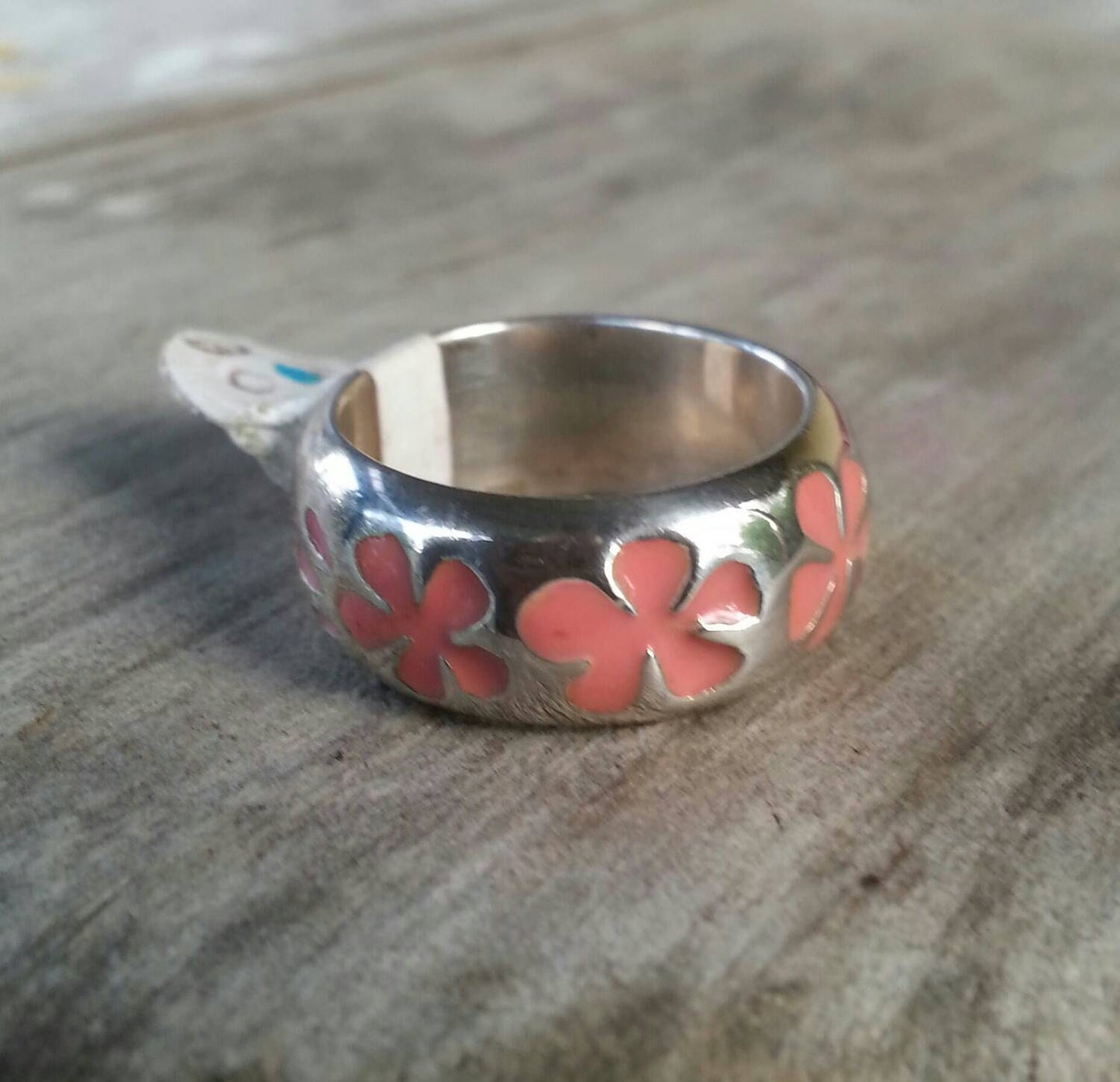 Hibiscis frangipani ring,surfer ring, Hawaiian flower sterling silver ring