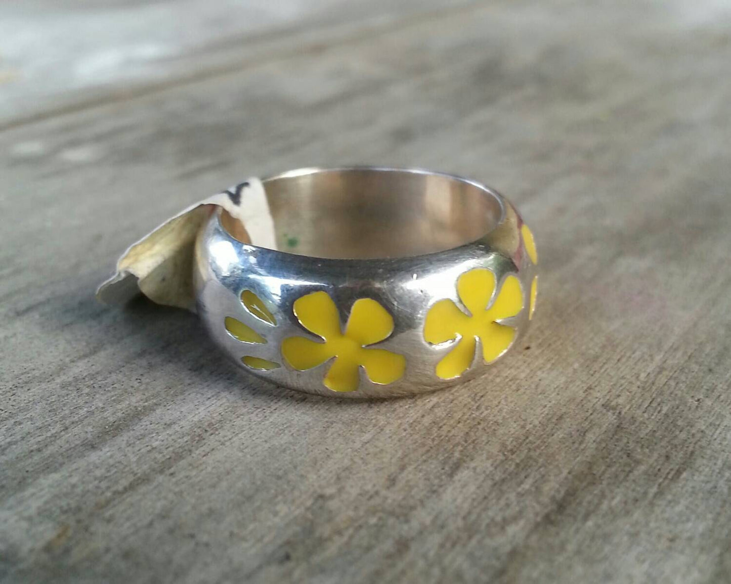 Hibiscis ring, frangipani,surfer ring,sterling silver Hawaiian,flower,  boho,hand made, surf wedding band,