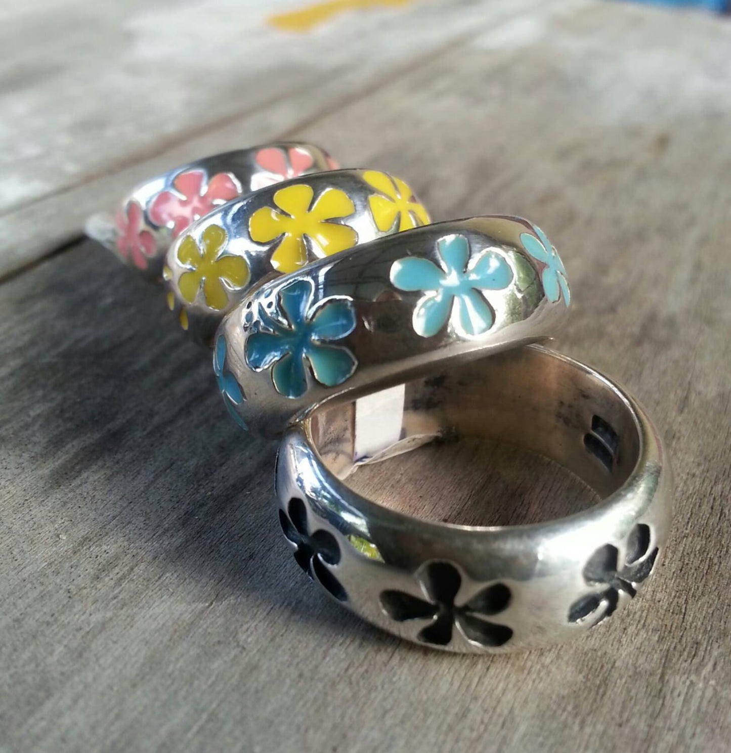 Hibiscis ring, frangipani,surfer ring,sterling silver Hawaiian,flower,  boho,hand made, surf wedding band,