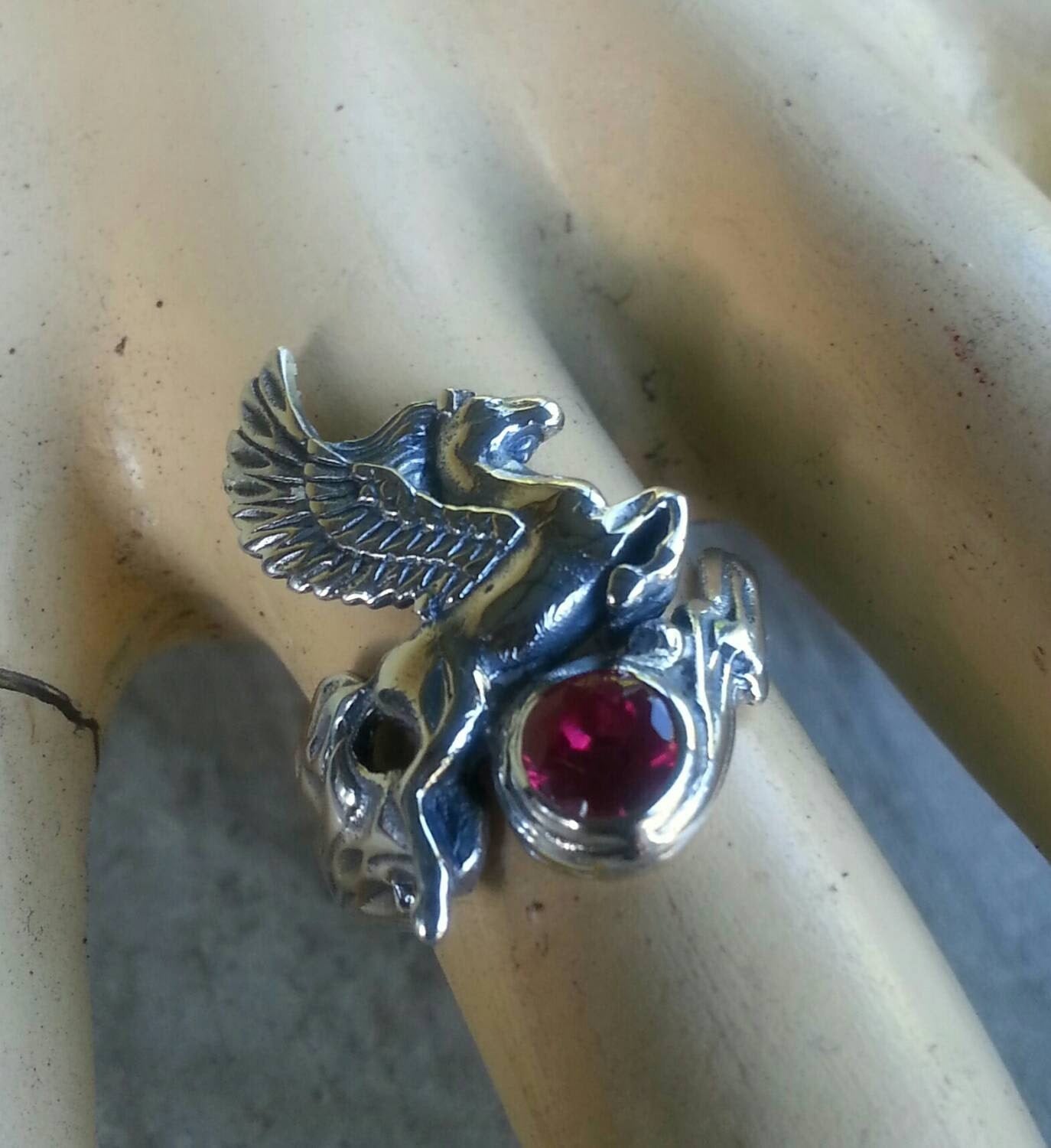 PEGASUS ring,sterling silver,mythical horse, unicorn, fantasy,alternative,new age,magic,mystical, boho,hippy,gypsy, art nouveau,handmade,