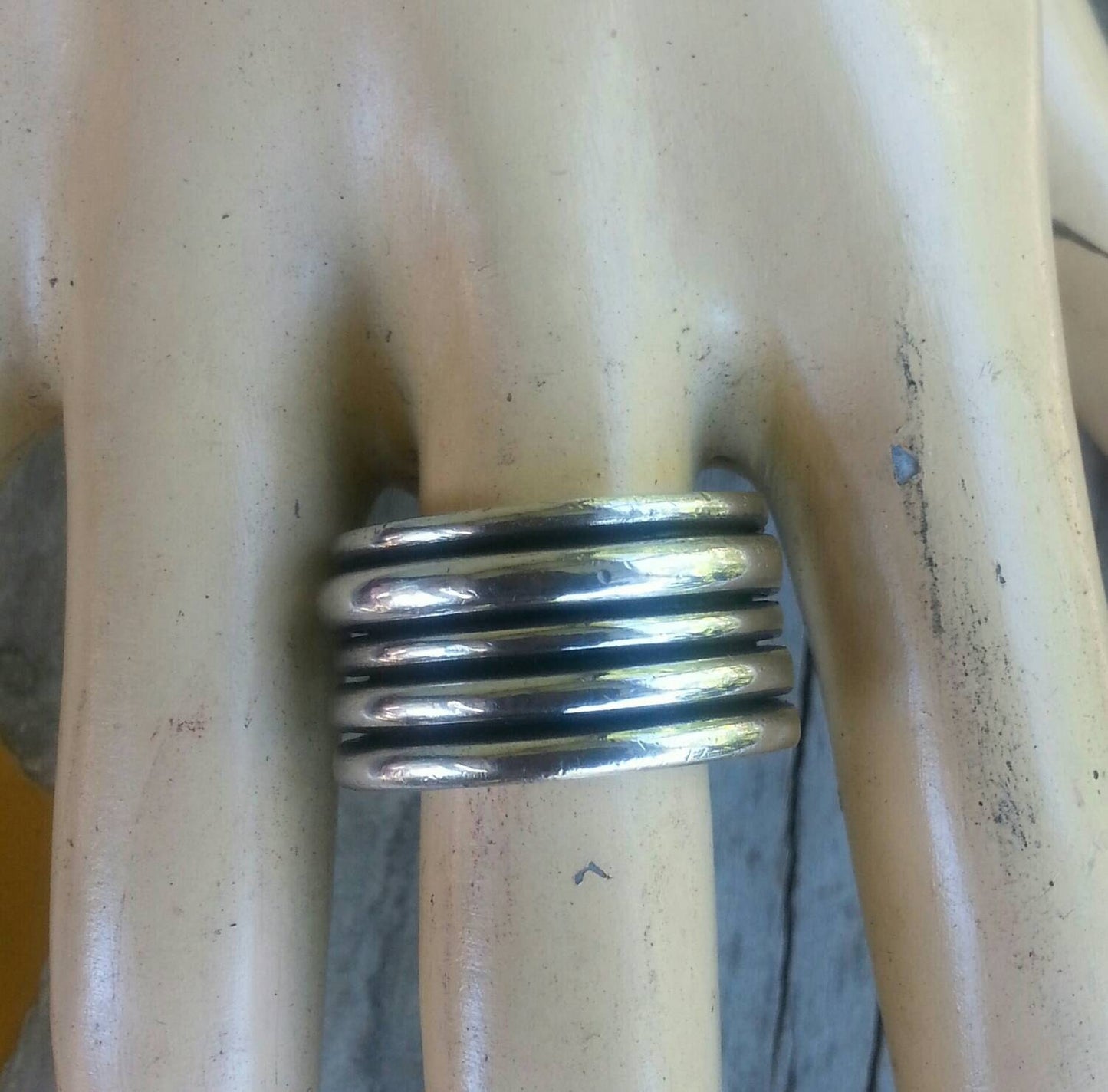 Chunky wide sterling silver unisex ring wedding ring