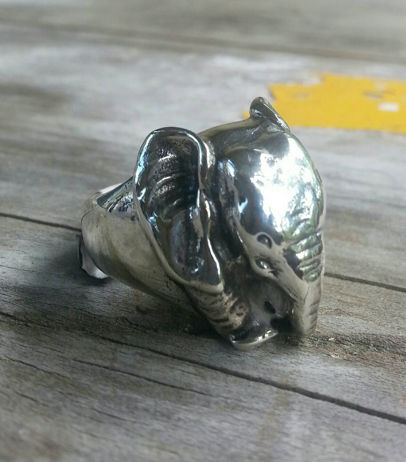 Chunky elephant,animal ring,  sterling silver,solid large ring,boho,handmade ring,wildlife,elephant jewelery