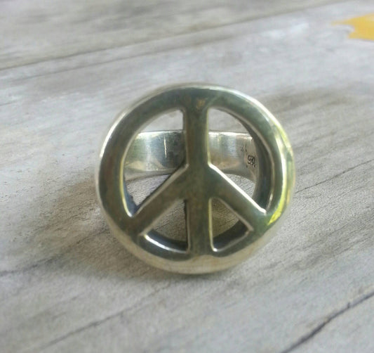 peace ring,chunky,large peace sign,sterling silver,hippy,rockabilly, hipster,signet, alternative,hand made,retro,boho,love,gypsy,