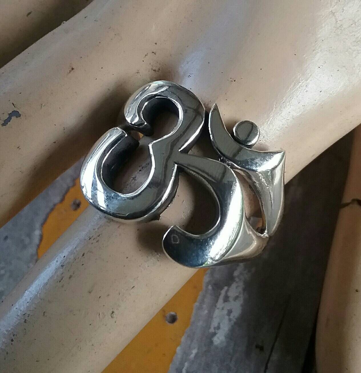 OM ring,LARGE,sterling silver, yoga,divine, spiritual,budda, hindu, boho, new age jewellery,handmade,cut out om,peace,