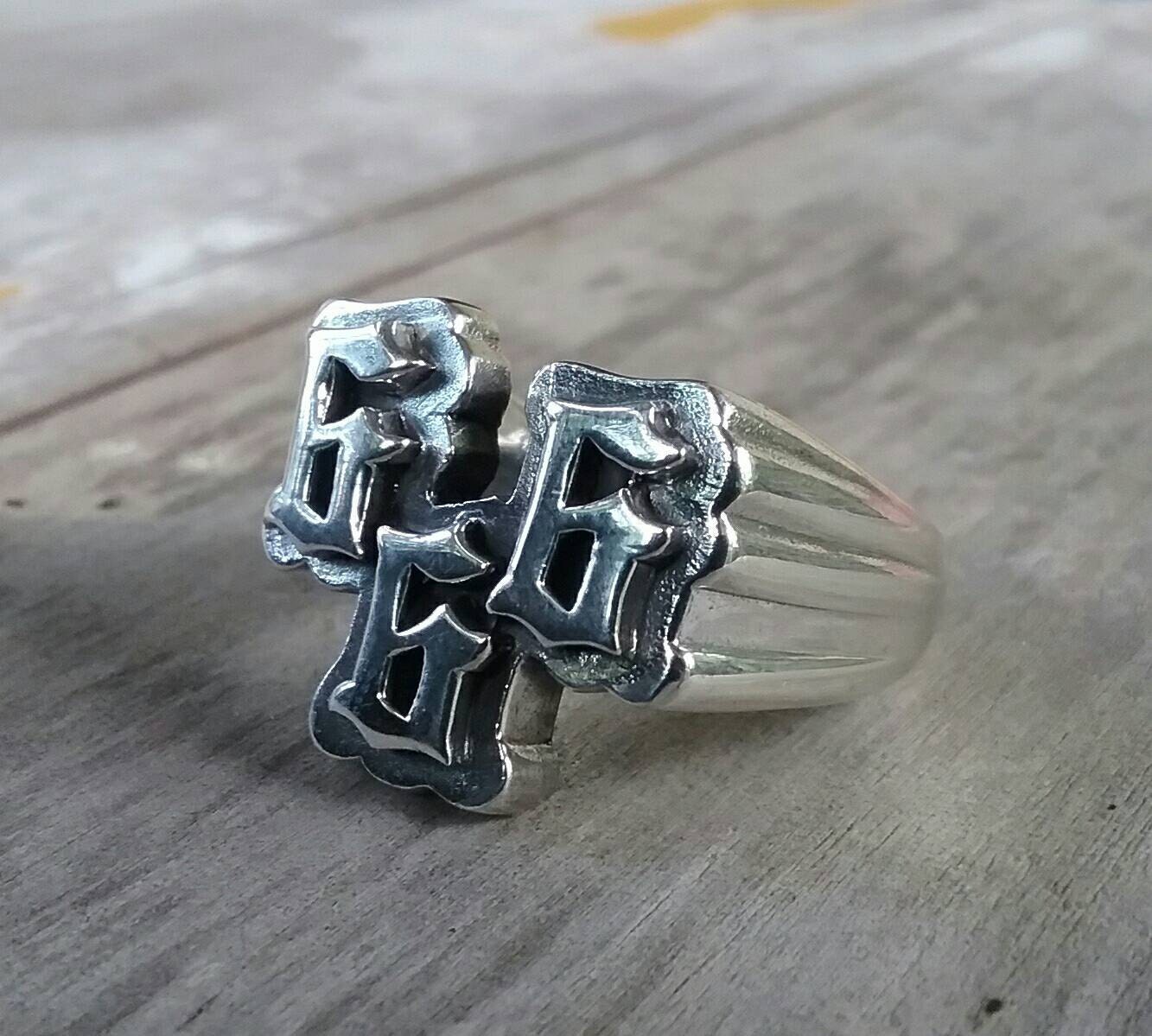 666 ring, devil,occult,goth, punk,biker,sterling silver,handmade,steampunk,